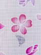 Photo7: M0914M Used Japanese women Pale Light Pink YUKATA summer(made in Other than Japan) / Cotton. Flower, Ribbon pattern  (Grade C) (7)