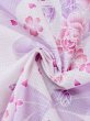 Photo11: M0914M Used Japanese women Pale Light Pink YUKATA summer(made in Other than Japan) / Cotton. Flower, Ribbon pattern  (Grade C) (11)