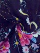 Photo11: M0914N Used Japanese women   Black YUKATA summer(made in Other than Japan) / Cotton. Flower, Ribbon pattern  (Grade A) (11)