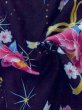 Photo12: M0914N Used Japanese women   Black YUKATA summer(made in Other than Japan) / Cotton. Flower, Ribbon pattern  (Grade A) (12)