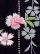 Photo7: M0914P Used Japanese women   Black YUKATA summer(made in Other than Japan) / Cotton. Chrysanthemum, Fringed pink ｐattern  (Grade A) (7)