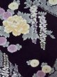 Photo3: M0914Q Used Japanese women   Black YUKATA summer(made in Other than Japan) / Cotton. Peony,   (Grade A) (3)