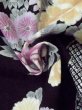 Photo12: M0914Q Used Japanese women   Black YUKATA summer(made in Other than Japan) / Cotton. Peony,   (Grade A) (12)