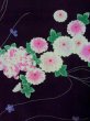 Photo3: M0914R Used Japanese women   Black YUKATA summer(made in Other than Japan) / Cotton. SAKURA cherry blossom,   (Grade C) (3)