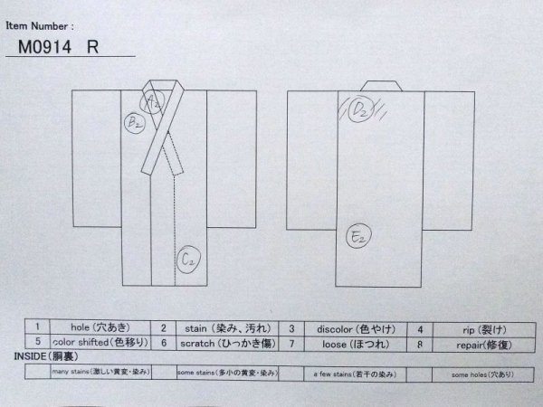 Photo11: M0914R Used Japanese women   Black YUKATA summer(made in Other than Japan) / Cotton. SAKURA cherry blossom,   (Grade C) (11)