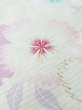Photo9: M0914U Used Japanese women   Off White YUKATA summer(made in Other than Japan) / Cotton. SAKURA cherry blossom, Goldfish pattern  (Grade C) (9)