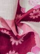 Photo10: M0914X Used Japanese women   Pink YUKATA summer(made in Other than Japan) / Cotton. SAKURA cherry blossom, Sunflower pattern  (Grade A) (10)