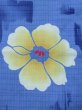 Photo6: M0915B Used Japanese women   Blue YUKATA summer(made in Japan) / Cotton. Flower,   (Grade C) (6)