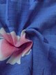 Photo10: M0915B Used Japanese women   Blue YUKATA summer(made in Japan) / Cotton. Flower,   (Grade C) (10)