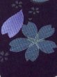 Photo8: M0915C Used Japanese women   Black YUKATA summer(made in Other than Japan) / Cotton. SAKURA cherry blossom, Checkerd pattern  (Grade C) (8)