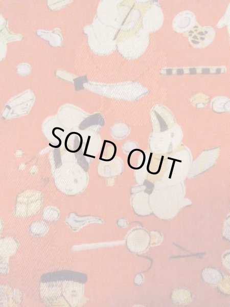 Photo5: M0922A Antique Japanese women   Red JUBAN undergarment / Silk. House,   (Grade B) (5)