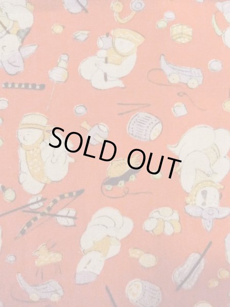 Photo7: M0922A Antique Japanese women   Red JUBAN undergarment / Silk. House,   (Grade B) (7)