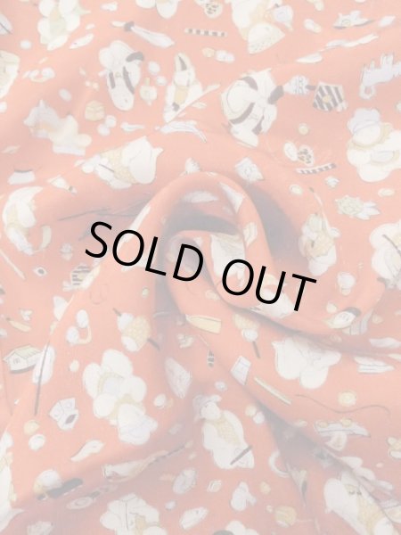 Photo12: M0922A Antique Japanese women   Red JUBAN undergarment / Silk. House,   (Grade B) (12)