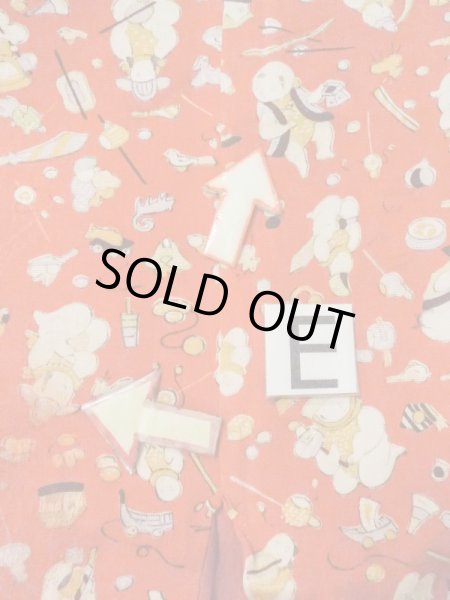 Photo18: M0922A Antique Japanese women   Red JUBAN undergarment / Silk. House,   (Grade B) (18)