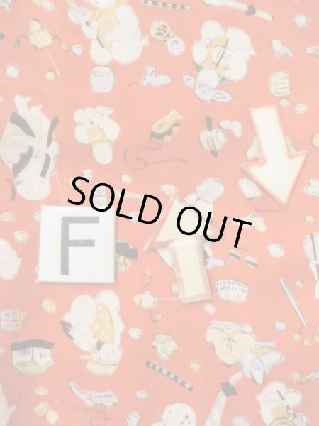 Photo19: M0922A Antique Japanese women   Red JUBAN undergarment / Silk. House,   (Grade B) (19)