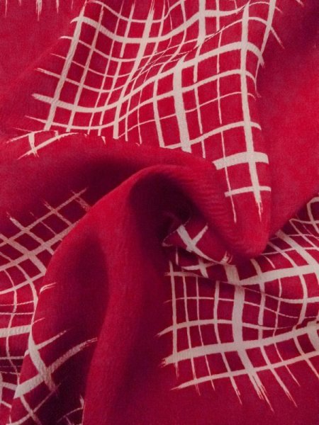 Photo12: M0922B Antique Japanese women   Ivory JUBAN undergarment / Silk. Flower,   (Grade C) (12)