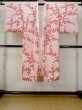 Photo1: M0922C Antique Japanese women   Pink JUBAN undergarment / Silk. Flower,   (Grade C) (1)