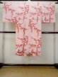 Photo2: M0922C Antique Japanese women   Pink JUBAN undergarment / Silk. Flower,   (Grade C) (2)