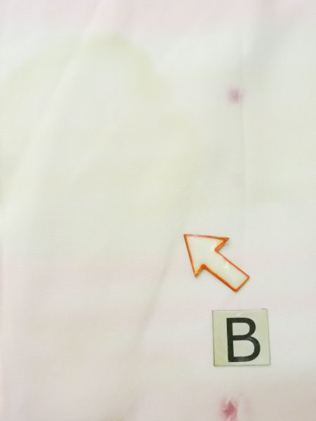 Photo15: M0922G Vintage Japanese women Pale Light White JUBAN undergarment / Silk. Dot,   (Grade C) (15)