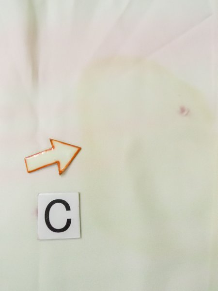 Photo16: M0922G Vintage Japanese women Pale Light White JUBAN undergarment / Silk. Dot,   (Grade C) (16)