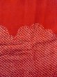 Photo4: M0922I Antique Japanese women   Red JUBAN undergarment / Silk. Cloud Stains/Soils all over. There is an impression from use.  (Grade D) (4)