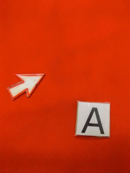 Photo13: M0922K Antique Japanese women   Red JUBAN undergarment / Silk. Bamboo leaf,   (Grade B) (13)