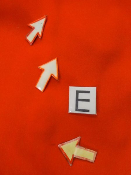 Photo17: M0922K Antique Japanese women   Red JUBAN undergarment / Silk. Bamboo leaf,   (Grade B) (17)