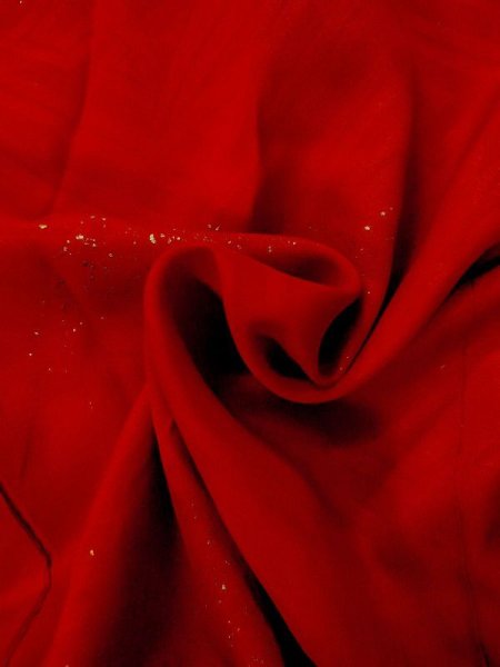Photo12: M0922L Antique Japanese women   Red JUBAN undergarment / Silk. Chrysanthemum,   (Grade B) (12)