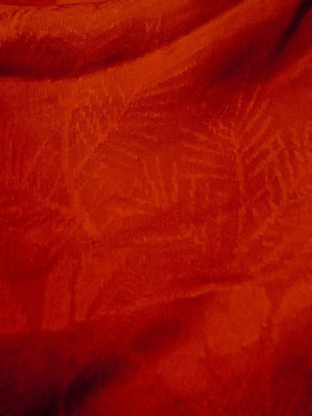 Photo14: M0922O Antique Japanese women   Red JUBAN undergarment / Silk. Flower,   (Grade C) (14)