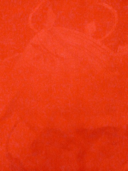 Photo6: M0922Q Antique Japanese women   Red JUBAN undergarment / Silk.  Based woven pattern : Traditional Japanese handball  (Grade C) (6)