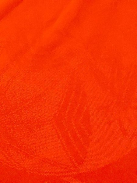 Photo9: M0922Q Antique Japanese women   Red JUBAN undergarment / Silk.  Based woven pattern : Traditional Japanese handball  (Grade C) (9)