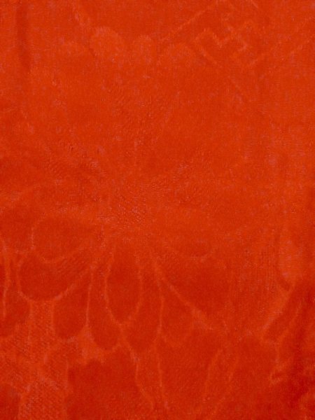 Photo5: M0922R Antique Japanese women   Red JUBAN undergarment / Silk.    (Grade D) (5)