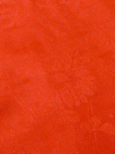Photo7: M0922T Antique Japanese women   Red JUBAN undergarment / Silk.  There is an impression from use.  (Grade D) (7)