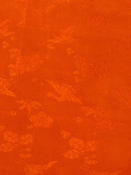 Photo5: M0922W Antique Japanese women   Vermilion JUBAN undergarment / Silk.  Aging deterioration. There is an impression from use. Padding at the hem.  (Grade D) (5)