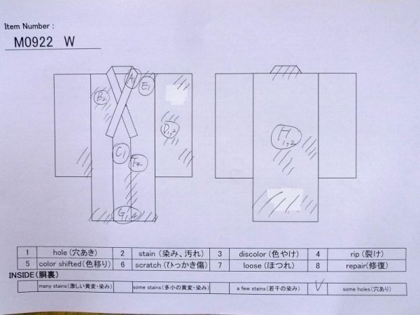 Photo10: M0922W Antique Japanese women   Vermilion JUBAN undergarment / Silk.  Aging deterioration. There is an impression from use. Padding at the hem.  (Grade D) (10)