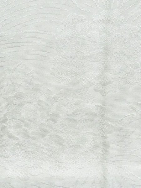 Photo5: M0922Y Vintage Japanese women   White JUBAN undergarment / Synthetic.  Based woven pattern: Stream  (Grade C) (5)