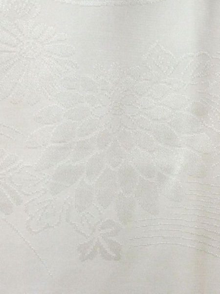 Photo7: M0922Y Vintage Japanese women   White JUBAN undergarment / Synthetic.  Based woven pattern: Stream  (Grade C) (7)