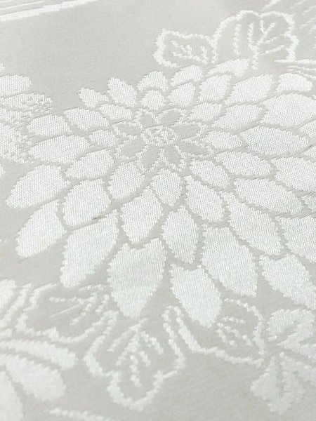 Photo10: M0922Y Vintage Japanese women   White JUBAN undergarment / Synthetic.  Based woven pattern: Stream  (Grade C) (10)