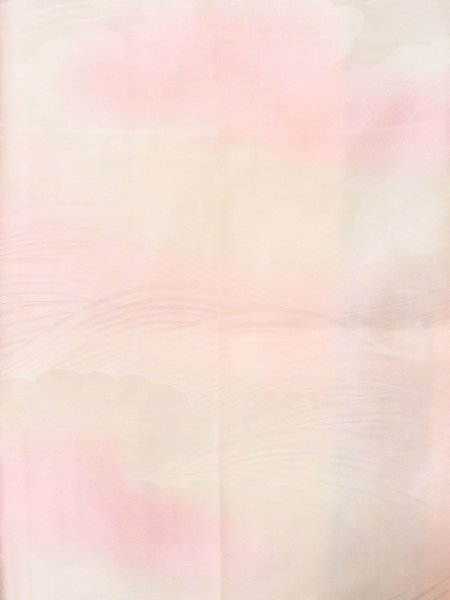 Photo3: M0923A Used Japanese women Pale Light Pink JUBAN undergarment / Synthetic. Wave,   (Grade C) (3)