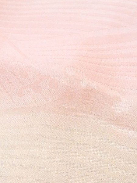 Photo8: M0923A Used Japanese women Pale Light Pink JUBAN undergarment / Synthetic. Wave,   (Grade C) (8)