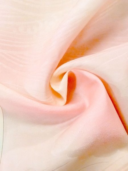 Photo10: M0923A Used Japanese women Pale Light Pink JUBAN undergarment / Synthetic. Wave,   (Grade C) (10)