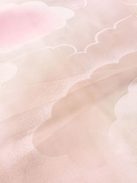 Photo8: M0923B Used Japanese women  Light Pink JUBAN undergarment / Silk.    (Grade C) (8)