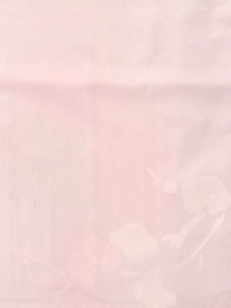 Photo4: M0923C Used Japanese women  Light Pink JUBAN undergarment / Synthetic. UME plum bloom   (Grade C) (4)