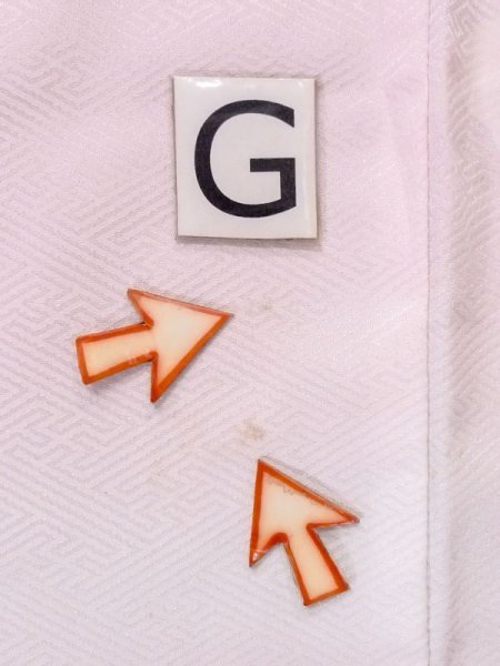 Photo18: M0923C Used Japanese women  Light Pink JUBAN undergarment / Synthetic. UME plum bloom   (Grade C) (18)