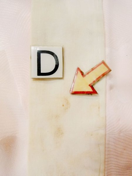 Photo17: M1003B Vintage Japanese women  Pale Coral JUBAN undergarment / Silk. Flower   (Grade C) (17)