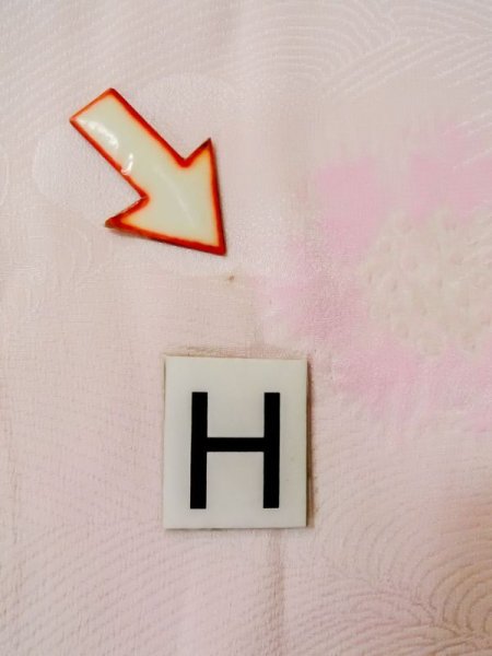 Photo21: M1003B Vintage Japanese women  Pale Coral JUBAN undergarment / Silk. Flower   (Grade C) (21)