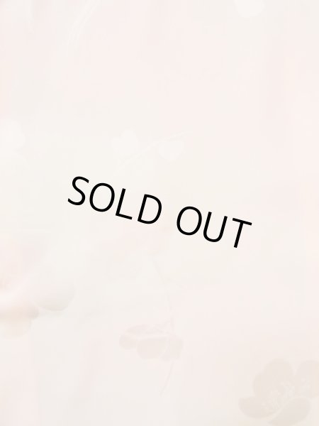 Photo4: M1003C Vintage Japanese women   Coral JUBAN undergarment / Silk. UME plum bloom, Lining is attached on sleeves.  (Grade B) (4)