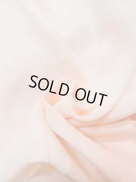 Photo12: M1003C Vintage Japanese women   Coral JUBAN undergarment / Silk. UME plum bloom, Lining is attached on sleeves.  (Grade B) (12)