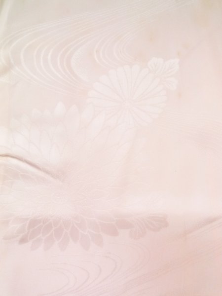 Photo3: M1003G Vintage Japanese women  Pale Pink JUBAN undergarment / Silk. Stream   (Grade C) (3)