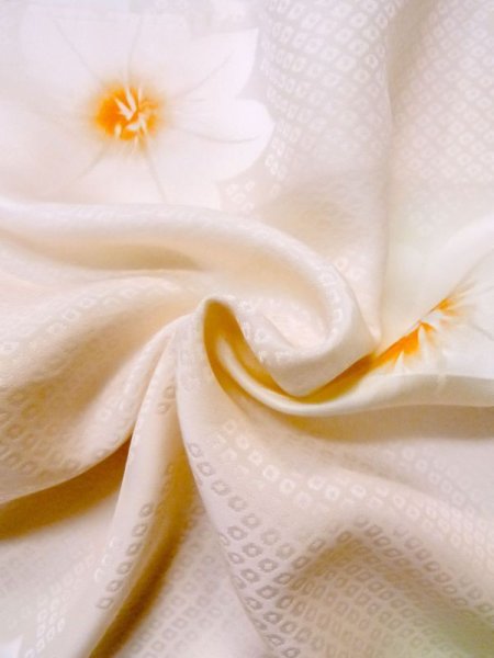 Photo11: Mint M1003H Used Japanese women  Light Pink JUBAN undergarment / Silk. Flower   (Grade A) (11)